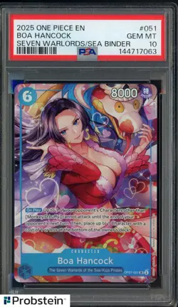 2025 One Piece EN Seven Warloads/Sea #051 Boa Hancock PSA 10 GEM MINT - Image 1
