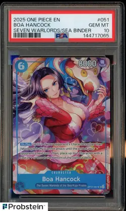 2025 One Piece EN Seven Warloads/Sea #051 Boa Hancock PSA 10 GEM MINT - Image 1