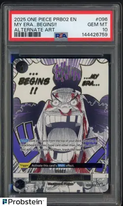 2025 One Piece PRB02 EN #096 My Era… Begins!! Alternate Art PSA 10 GEM MINT - Image 1