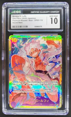 2024 ONE PIECE JAPANESE MONKEY D. LUFFY SECRET RARE OP05-119 CGC 10 RC7 - Image 1