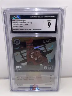 2023 DISNEY LORCANA DISNEY100 PROMO - FOIL #23/P1 MAUI - DEMIGOD CGC 9 Moana - Image 1