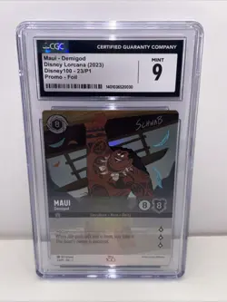2023 DISNEY LORCANA DISNEY100 PROMO - FOIL #23/P1 MAUI - DEMIGOD CGC 9 Moana - Image 2