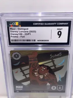 2023 DISNEY LORCANA DISNEY100 PROMO - FOIL #23/P1 MAUI - DEMIGOD CGC 9 Moana - Image 4