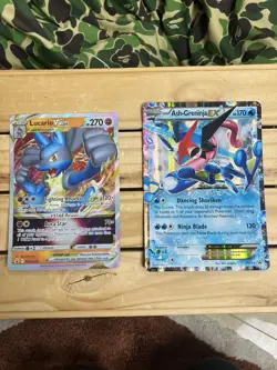 Ash-Greninja EX XY133 JUMBO OVERSIZED Black Star Promo Pokemon Card Lucario V - Image 1