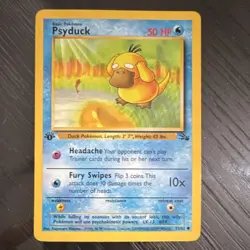 Pokemon Psyduck Fossil 1st Edition Basic 50 HP English 53/62 Trading Card - Image 1