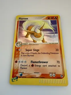 Pokemon TCG Holo Rare Flareon Card 5/100 Sandstorm Series E-Reader 2003 Vintage - Image 1