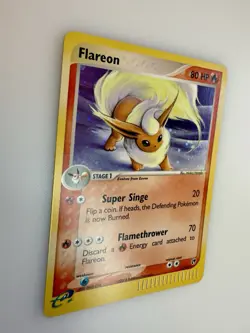 Pokemon TCG Holo Rare Flareon Card 5/100 Sandstorm Series E-Reader 2003 Vintage - Image 5