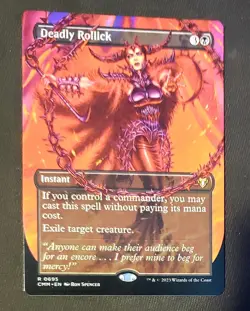 Magic the Gathering Deadly Rollick Regular Borderless Commander Masters LP Card - Image 1
