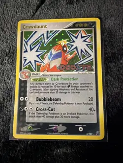 Pokemon TCG Crawdaunt 6/107 EX Deoxys Stamped Reverse Holo Rare Card - Image 1