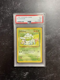 PSA Base Set Bulbasaur Set 44/102 Miscut Error Pokemon Card RARE - Image 1