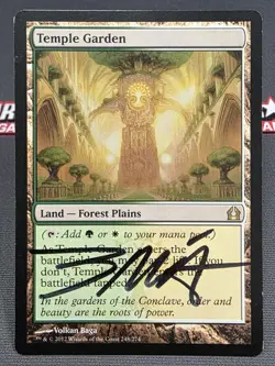 MTG Temple Garden- Signed -Return to Ravnica Magic the Gathering Card #248 - Image 1