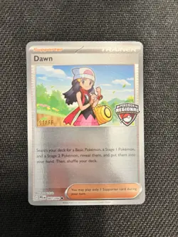 Pokemon TCG Reverse Holo Dawn Regional Championship Staff Card - Image 1