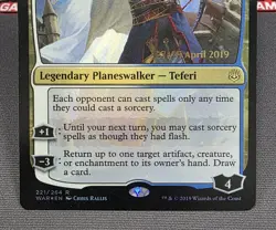 MTG FOIL Teferi, Time Raveler- DAMAGED -Prerelease Promo Magic Card #221 - Image 4