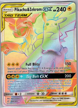 Pikachu & Zekrom GX (Secret) 184/181 SM - Team Up - Pokemon Card - NM - Image 1