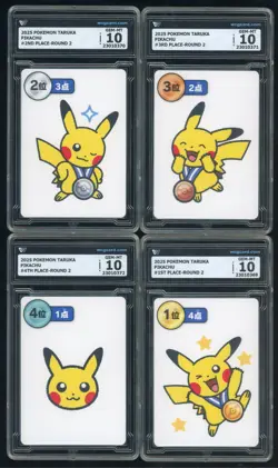 2025 Pokemon Playing Card Japan Taruka Place1st-4th Set*4 Round 2 Pikachu WCG 10 - Image 1