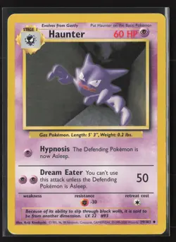 Haunter Uncommon Base Set 029/102 MP Pokemon Card - Image 1