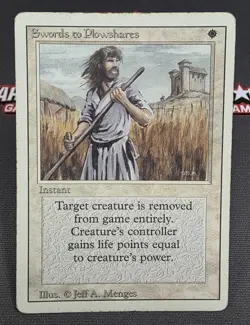 MTG Swords to Plowshares- DAMAGED -3rd Edition Magic the Gathering Card #041 - Image 1