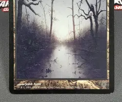 MTG Swamp- DAMAGED -Unhinged Magic the Gathering Card #138 - Image 4
