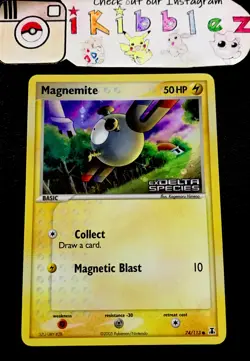 Magnemite 74/113 LP Holo Foil EX Delta Species Pokemon Card. Free Tracked Ship! - Image 1