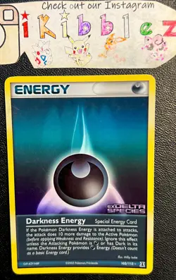 Darkness Energy 103/113 LP Holo Rare EX Delta Species Stamped Pokemon Card - Image 1