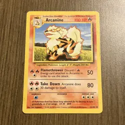 Pokemon Arcanine Base Set Shadowless 23/102 Uncommon 100 HP Stage 1 Regular - Image 1
