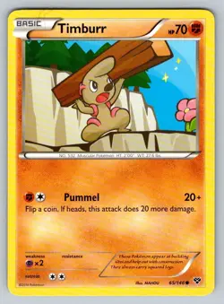 2014 Pokemon XY Base Set NM Timburr 65/146 - Image 1
