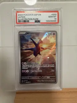 2024 Pokemon Surging Sparks SSP EN Latios Illustration Rare 203 PSA 10 GEM MINT - Image 1