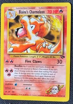 BLAINE'S CHARMELEON 31/132 UC GYM CHALLENGE POKEMON NM - Image 1