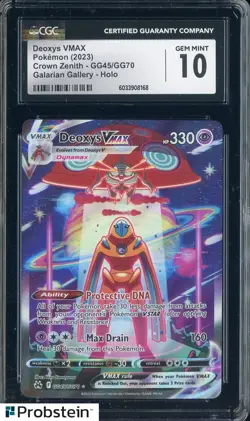 2023 Pokemon Crown Zenith Galarian Gallery #GG45 Deoxys VMAX CGC 10 - Image 1