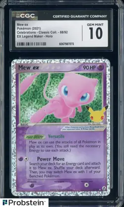2021 Pokemon Celebrations Classic EX Legend Maker #88 Mew ex CGC 10 GEM MINT - Image 1