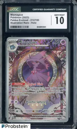2023 Pokemon PAL EN Illustration Rare #212 Mismagius CGC 10 GEM MINT - Image 1
