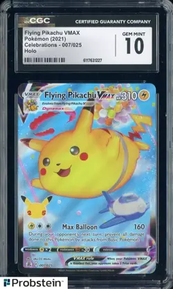2021 Pokemon Celebrations #007 Flying Pikachu VMAX CGC 10 GEM MINT - Image 1