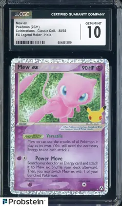 2021 Pokemon Celebrations Classic EX Legend Maker #88 Mew ex CGC 10 GEM MINT - Image 1