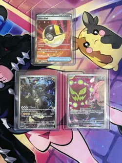 Ascended Heroes NM IR & SR W/ Black Star Promo ETB Card Lot Of 3 - Image 1