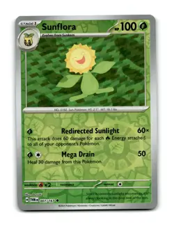 Sunflora 007/167 Uncommon Twilight Masquerade Pokemon Reverse Holo Near Mint - Image 1