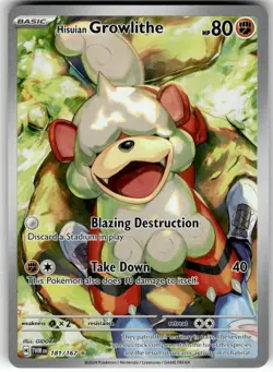 HISUIAN GROWLITHE - 181/167 - - TWILIGHT MASQUERADE - POKEMON - - NM - Image 2