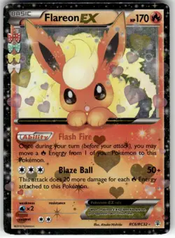 FLAREON EX - RC6/RC32 - HOLO RARE EX - GENERATIONS - POKEMON - - DAMAGED - Image 2