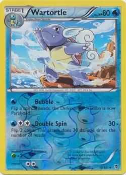 Wartortle - 15/101 - Uncommon - Reverse Holo - Plasma Blast #15 Pokemon TCG - Image 1