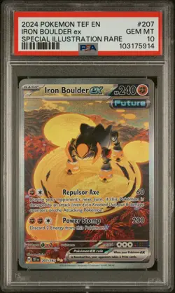 POKEMON TEMPORAL FORCES #207 IRON BOULDER ex SPECIAL ILLUSTRATION RARE PSA 10 - Image 1