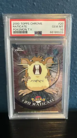 2000 TOPPS CHROME POKEMON T.V. #20 RATICATE PSA 10 - Image 1