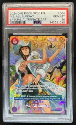 2024 One Piece Wings The Captain Special Alt Art #OP04-064 Ms. All Sunday PSA 10 - Image 1