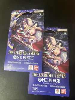 One Piece OP14 EB04 The Azure Sea's Seven Sleeved Booster Packs Lot Of 2 - Image 1