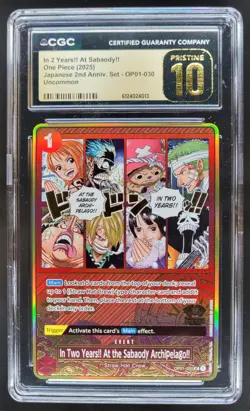 2025 ONE PIECE IN 2 YEARS!! AT SABODY!! ARCHIPELAGO OP01-030 CGC 10 PRISTINE RC7 - Image 1