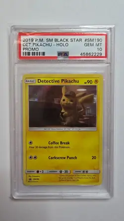 Detective Pikachu - PSA 10! GEM MINT - SM190 Promo Card Pokemon TCG - Image 1