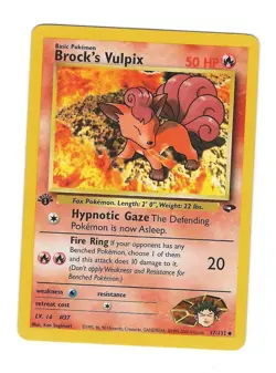 Pokemon Card - Brock's Vulpix Gym Challenge 37/132 Uncommon 1st Edition - Image 1
