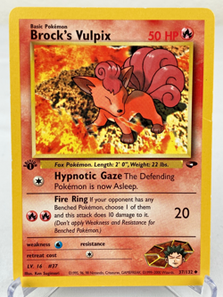 Brock's Vulpix 37/132 Gym Challenge WOTC Pokemon Card 1st Edition - LP / MP - Image 1