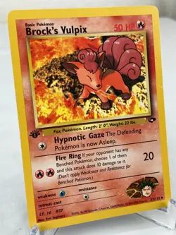 Brock's Vulpix 37/132 Gym Challenge WOTC Pokemon Card 1st Edition - LP / MP - Image 2