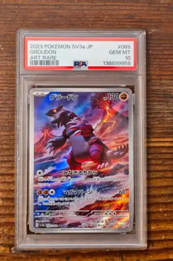 PSA 10 Groudon AR Art Rare 069/062 Raising Surf SV3a Japanese Pokemon Card Game - Image 1