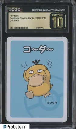 2019 Pokemon Japanese Playing Cards Old Maid Psyduck CGC 10 PRISTINE - Image 1