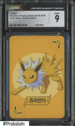 2019 Pokemon Korean Playing Cards Point Salad Eevee Edition Jolteon CGC 9 MINT - Image 1